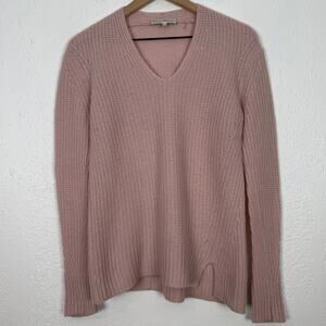 White + Warren Cashmere V-Neck Waffle Mesh Sweater Size XS